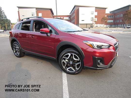 2018 Subaru Crosstrek Limited, turn signal outside mirrors, 18" alloys, optional side moldings, venetian red pearl color