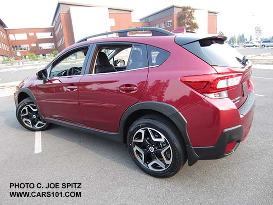 2018 Subaru Outback Limited, Venetian red pearl, 18" alloys, Optional body side moldings, splash guards,