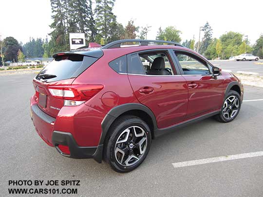 2018 Subaru Outback Limited, Venetian red pearl, 18" alloys, Optional body side moldings, rear bumper cover, splash guards