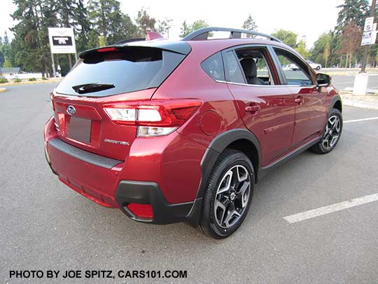 2018 Subaru Outback Limited, Venetian red pearl, 18" alloys, Optional body side moldings, rear bumper cover, splash guards