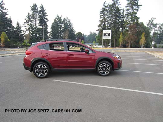 2018 Subaru Outback Limited, Venetian red pearl, 18" alloys, Optional body side moldings, splash guards