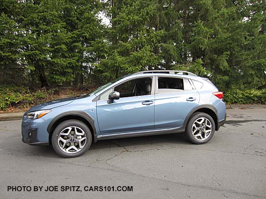 side view 2018 Subaru Crosstrek Limited 50th Anniversary Edition. Only 1,050 made,  all are Heritage Blue, black leather interior.