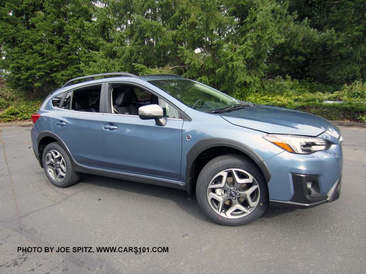 2018 Subaru Crosstrek Limited 50th Anniversary model. Only 1,050 made, all Heritage Blue, with silver exterior turn signal mirrors, gray alloys, 50th Anniversary fender badges. Black leather with silver stitching.