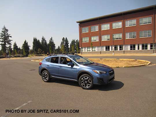 2018 Subaru Crosstrek Limited (Limited wheels). Quartz Blue color shown