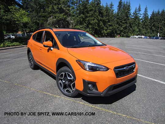 2018 Subaru Crosstrek Limited (note the Limited's wheels). Sunshine Orange color shown