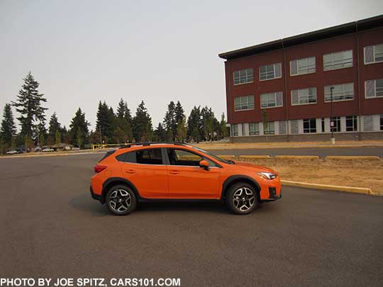 2018 Subaru Crosstrek Limited (note the Limited's wheels). Sunshine Orange color shown