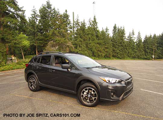 2018 Subaru Crosstrek 2.0i. Dark Gray color. Matte black unpainted outside mirrors, no fog lights