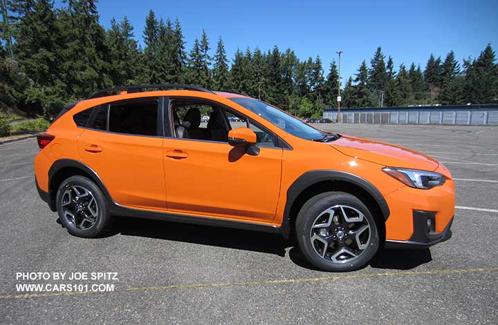 2018 Subaru Crosstrek Limited (notice the wheels). Sunshine Orange color shown