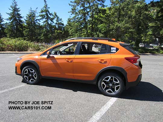 2018 Subaru Crosstrek Limited (note the Limited's wheels). Sunshine Orange color shown