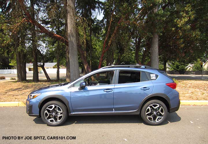 2018 Subaru Crosstrek Limited (note the Limited's wheels). Quartz Blue color shown