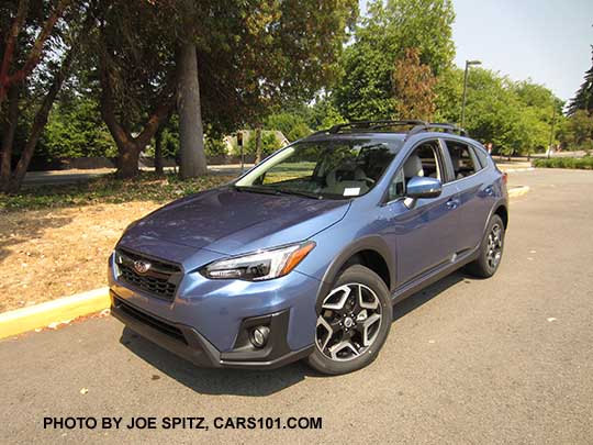 2018 Subaru Crosstrek Limited (note the Limited's wheels). Quartz Blue color shown