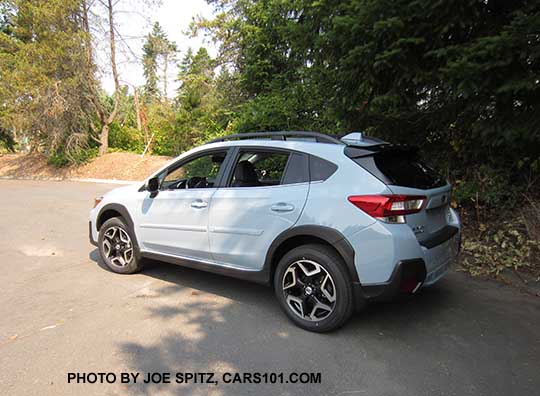 2018 Subaru Crosstrek Limited, cool gray khaki color. This color changes depending on sunlight vs shade as in this photo.