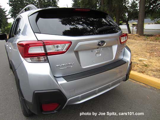 rear view 2018 ice silver Subaru Crosstrek Premium with optional rear bumper cover