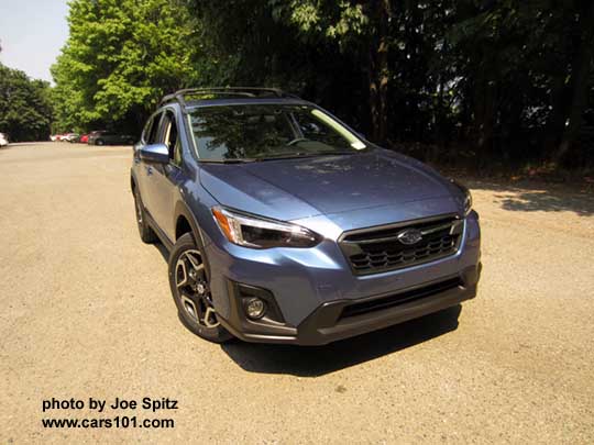 2018 Subaru Crosstrek Limited (note the Limited's wheels). Quartz Blue color shown