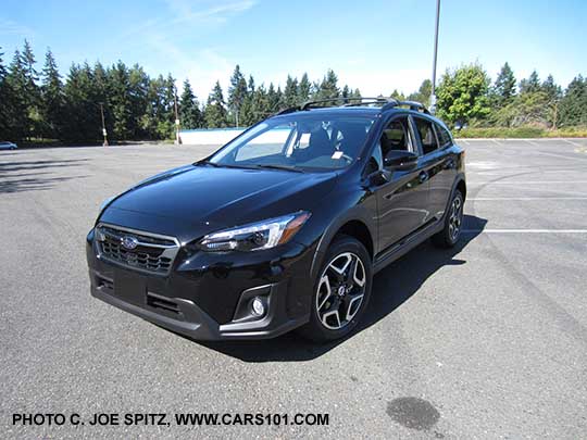 2018 crystal black Subaru Crosstrek Limited with aero crossbars