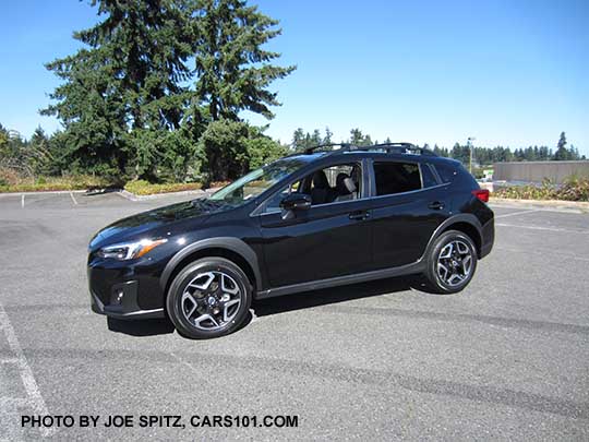 2018 crystal black silica Subaru Crosstrek Limited, 18" alloy wheels