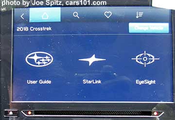 2019 Subaru Crosstrek Premium and Limited Starlink cloud app on the user guide screen. Limited model only, req Android or iPhone.