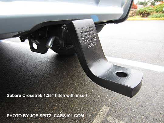 2018 Subaru Crosstrek optional trailer hitch. 1.25 hitch with insert. Includes hitch cover with logo, and wired 4 pin connector.