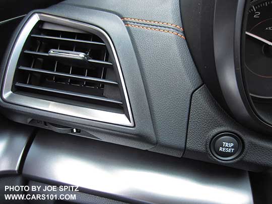 2018 Subaru Crosstrek Limited dash vent brushed silver trim.