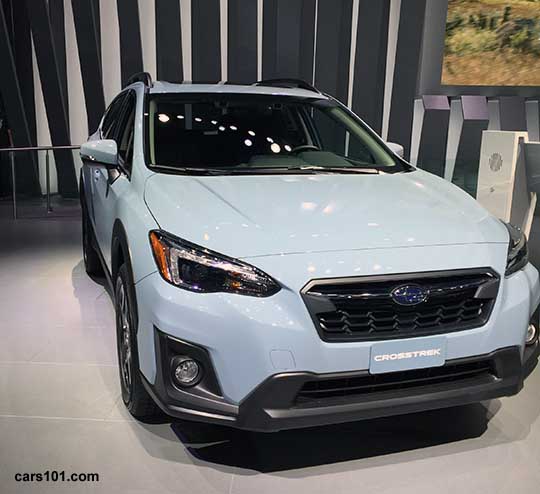 2018 Crosstrek at the NY auto show, cool gray khaki shown