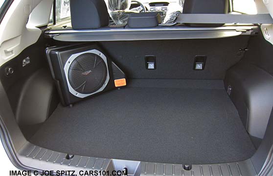 2014 subaru impreza and crosstrek with 10" kicker subwoofer in the cargo area