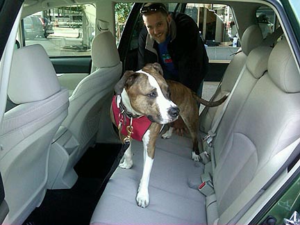 Bella in her new Outback, July 2011