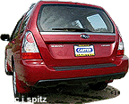 garnet red Forester rear view