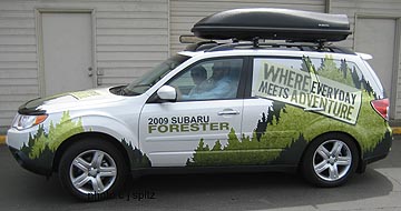 Subaru's 2009 Forester travels to various events.