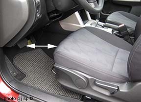 2009 Subaru Forester seat measurement