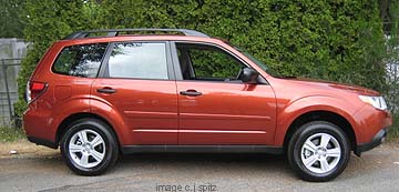 optional body side molding, paprika red pearl 2010 forester shown