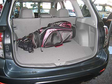 golf clubs in the back of a 2010, 2009 Forester