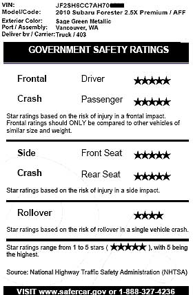 2010 Subaru Forester crash