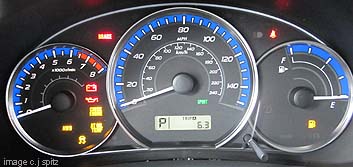 instrument panel on all 2011 Forester models except Touring