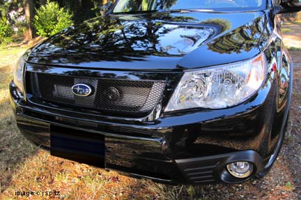 obsidian black 2012 forester with sport mesh grill