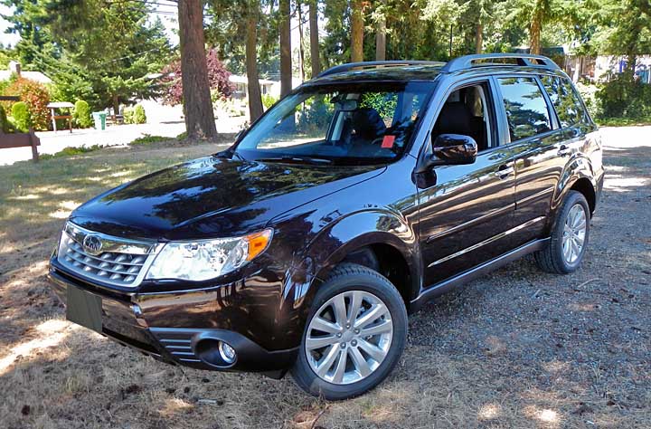 2013 deep cherry peaqrl subaru forester side view