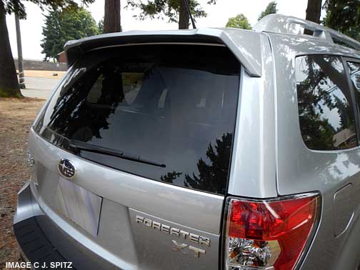 2013 subaru forester xt turbo rear spoiler, ice silver