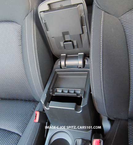 14 forester center console armrest and storage tray. black cloth premium shown