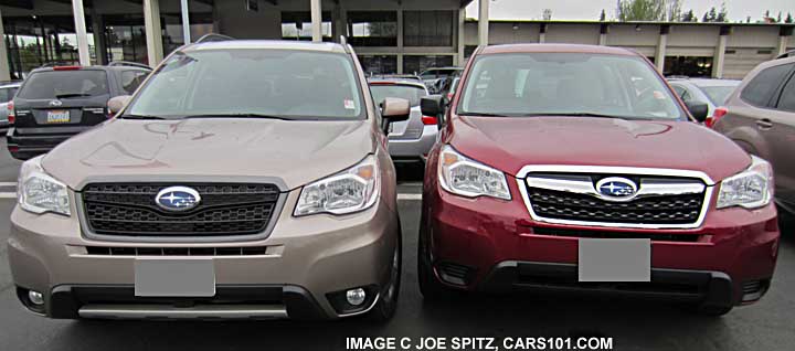 2014 subaru forester optional sport grill next to the standard grill