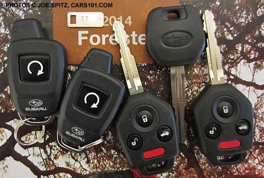 set of subaru forester keys with remote start fobs