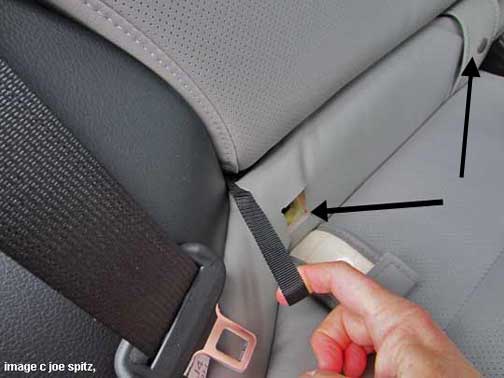 2014 subaru forester rear seat reclines. LATCH child seat anchors shown