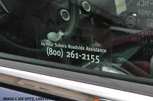 2016, 2015, 2014 subaru forester roadside assistance phone number 800-261-2155