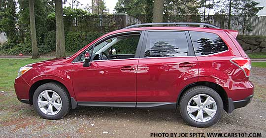 side view red forester