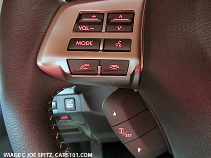 subaru steering wheel with bluetooth controls