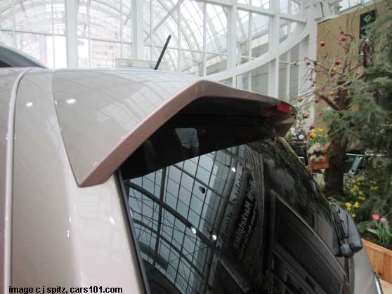 close-up of the rear spoiler on all 2.5 Limited and Touring models. Bronze color shown