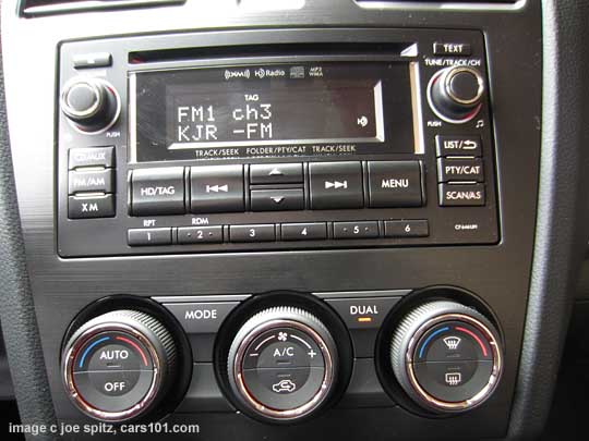 2015 Forester 2.5 and 2.0XT Touring models with dual zone climate control