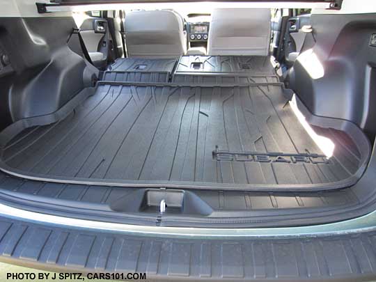 Subaru Forester with rear cargo tray and optional rear seatback protector