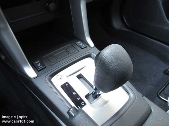 2015 Subaru Forester CVT vinyl shift knob, showing heated seat buttons