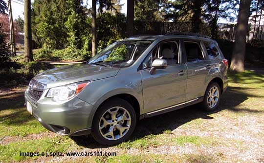 2015 Forester touring, jasmine green, with redesgned for 2015 alloy wheels