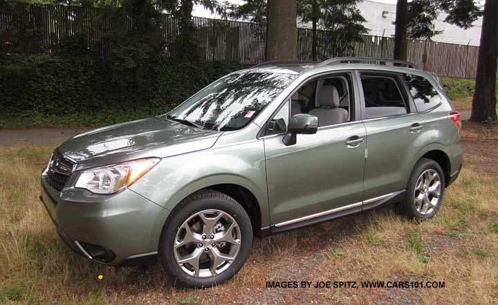 2016 and 2015 Subaru Forester 2.5 Touring, jasmine green color