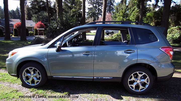 silver view 2015 subaru forester touring with 18" silver alloys and lower chrome accent strip